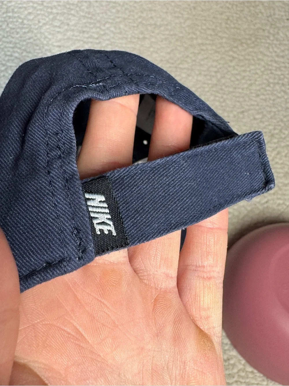 Nike Kids Navy and White Swoosh Baseball Hat